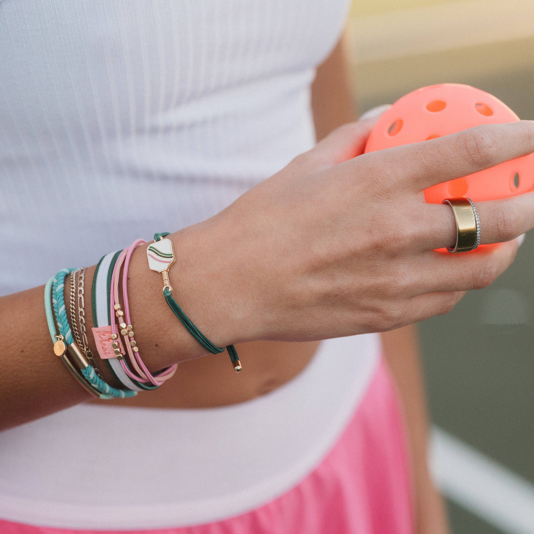 K'lani "Rally" Pickleball with Pink and Green Hair Tie Bracelets