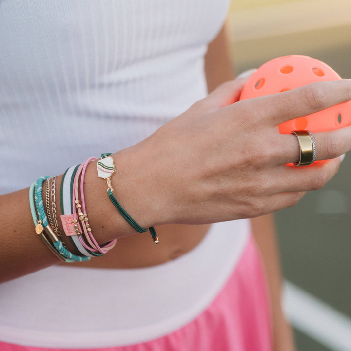 K'lani "Rally" Pickleball with Pink and Green Hair Tie Bracelets