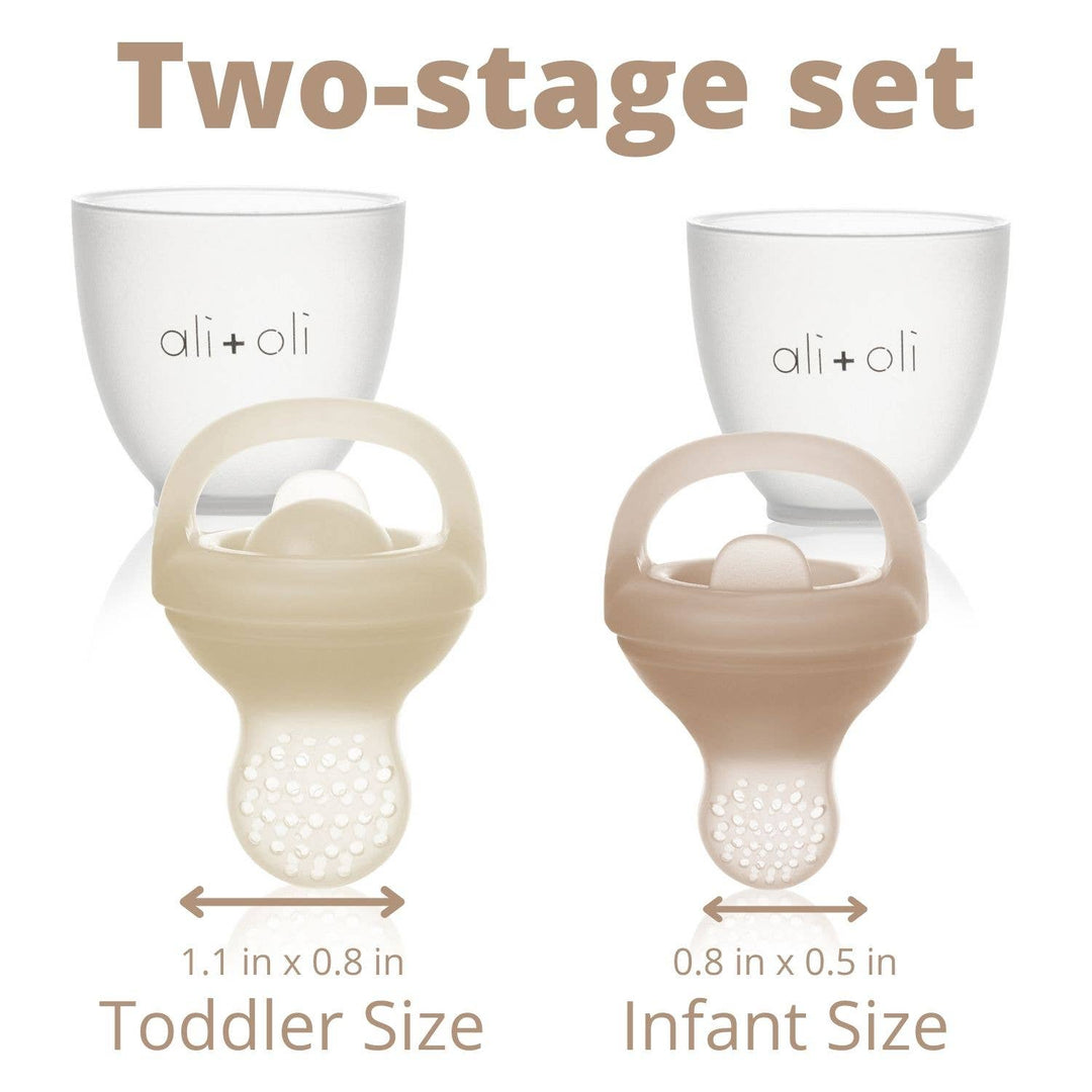 Ali + Oli Silicone Food & Fruit Feeder - Oat & Coco