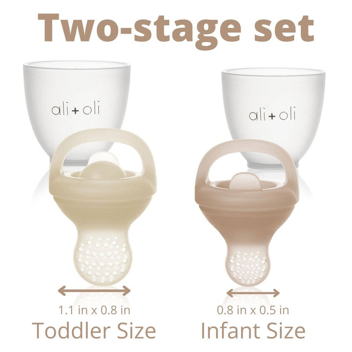Ali + Oli Silicone Food & Fruit Feeder - Oat & Coco