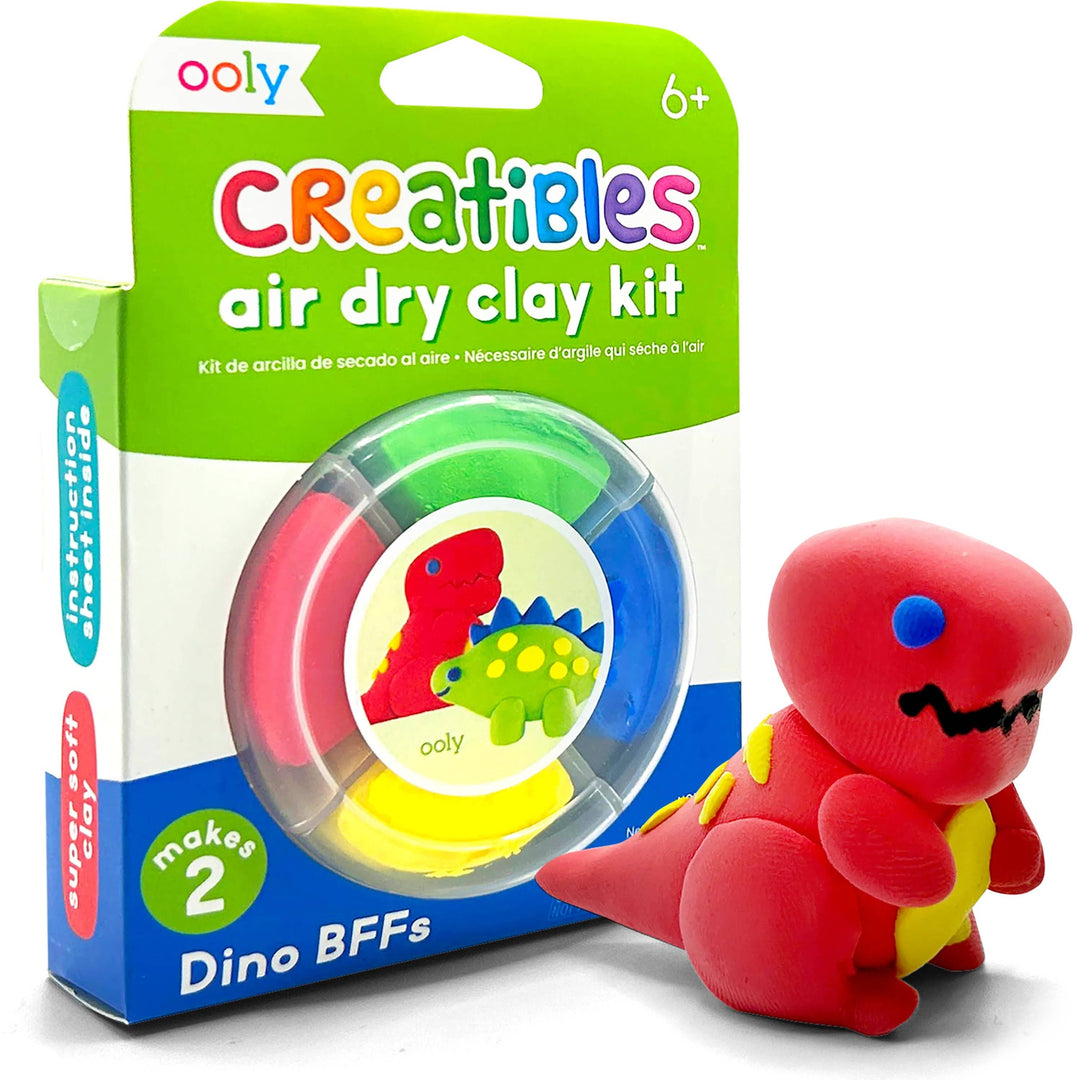 Ooly Creatibles Air Dry Clay BFFs Kit - Dino. Pals (Set of 4 Colors)