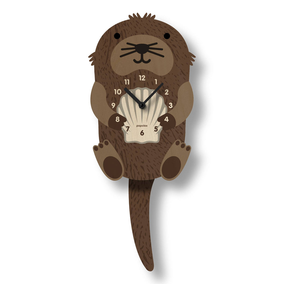 Popclox Otter Pendulum Clock - Wood
