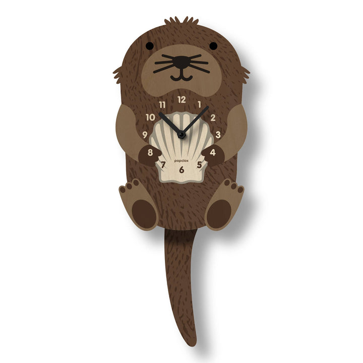 Popclox Otter Pendulum Clock - Wood