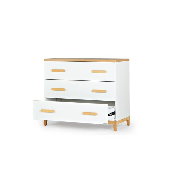 Dadada Lala Little 3-drawer Dresser - White/Red Oak