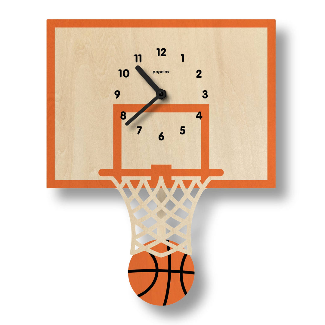 Popclox Basketball Pendulum Clock - Wood