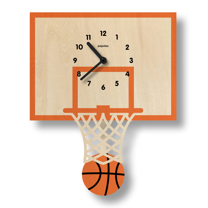 Popclox Basketball Pendulum Clock - Wood