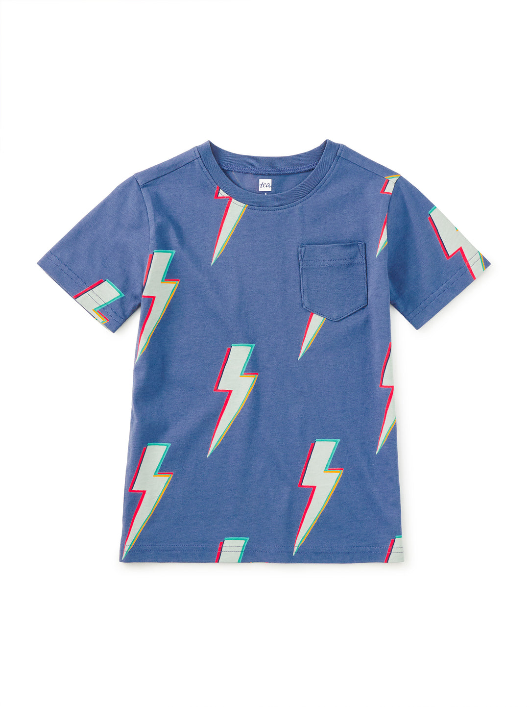 Tea Collection Printed Pocket Tee - Lightning Bolts