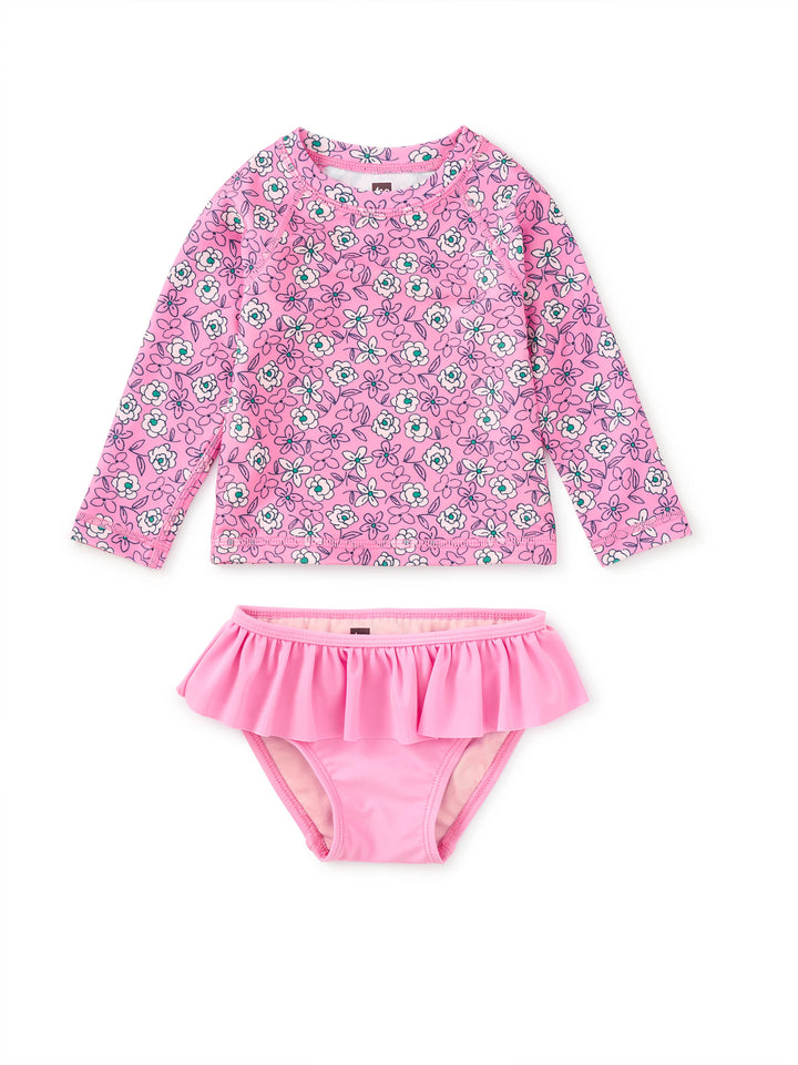 Tea Collection Rash Guard Baby Swim Set - Carnation Toss