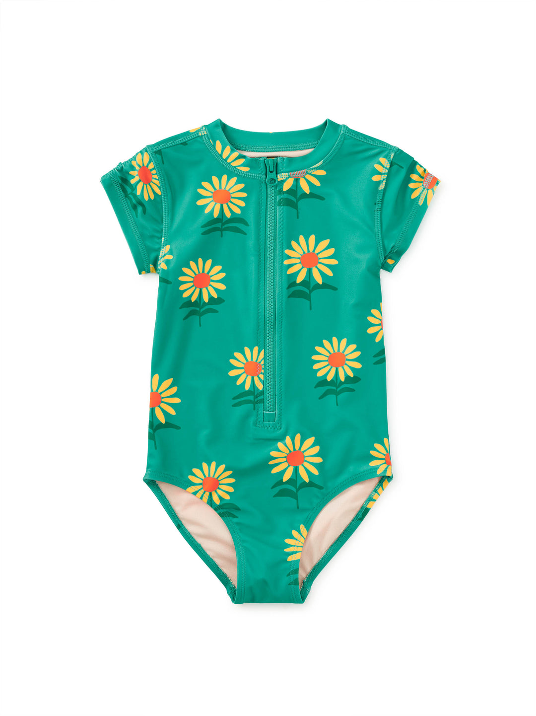 Tea Collection Rash Guard One-Piece Swimsuit - Sunflowers