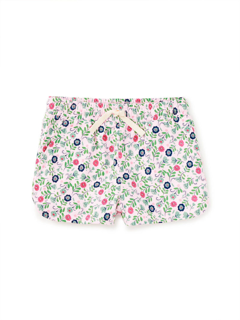 Tea Collection Tie Waist Shorts - Azulejos Florales