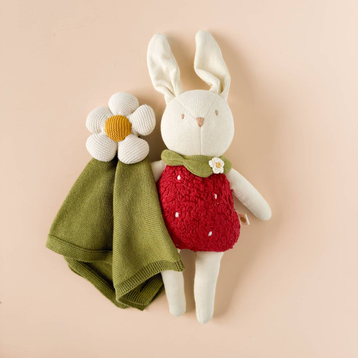 The Blueberry Hill Blanket Lovey -  Cream Flower