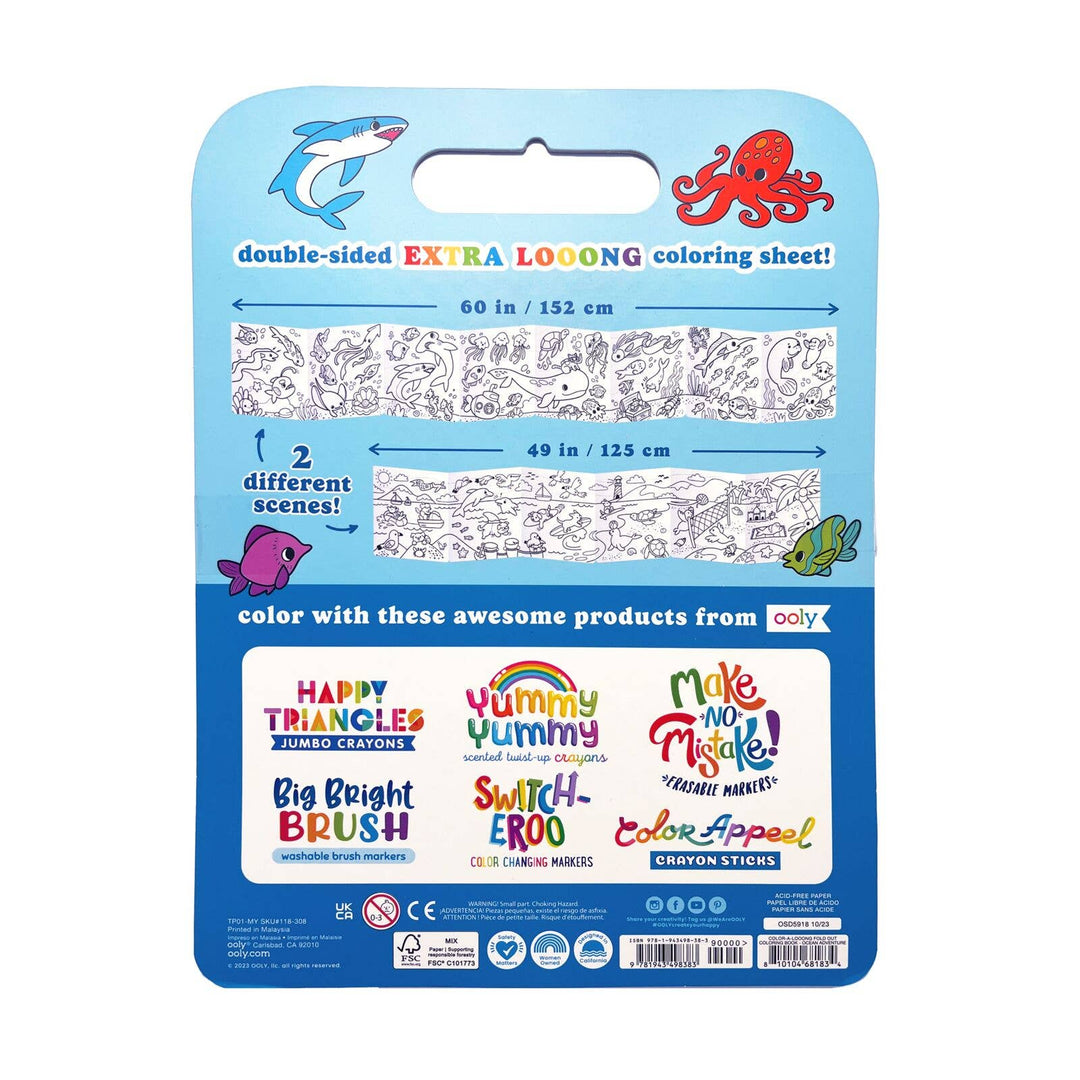 Ooly Color-A-Looong Fold Out Coloring Book - Ocean Adventure