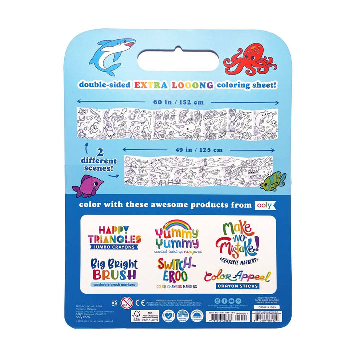 Ooly Color-A-Looong Fold Out Coloring Book - Ocean Adventure