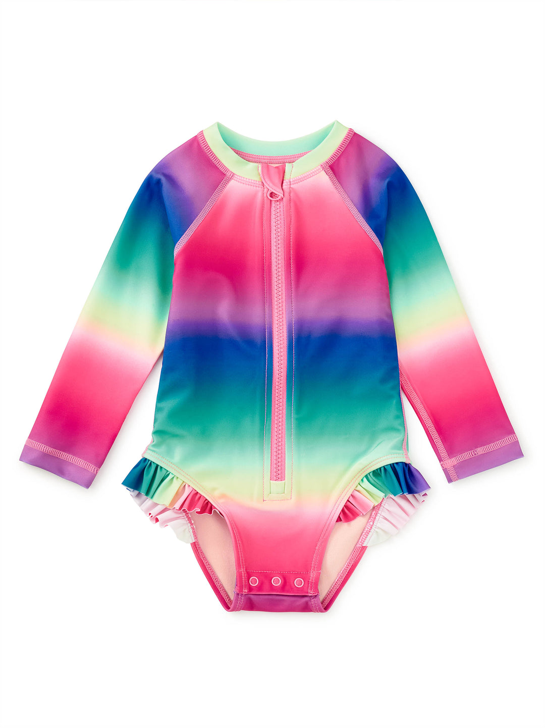 Tea Collection Rash Guard One-Piece Swimsuit - Rio De Janeiro Rainbow