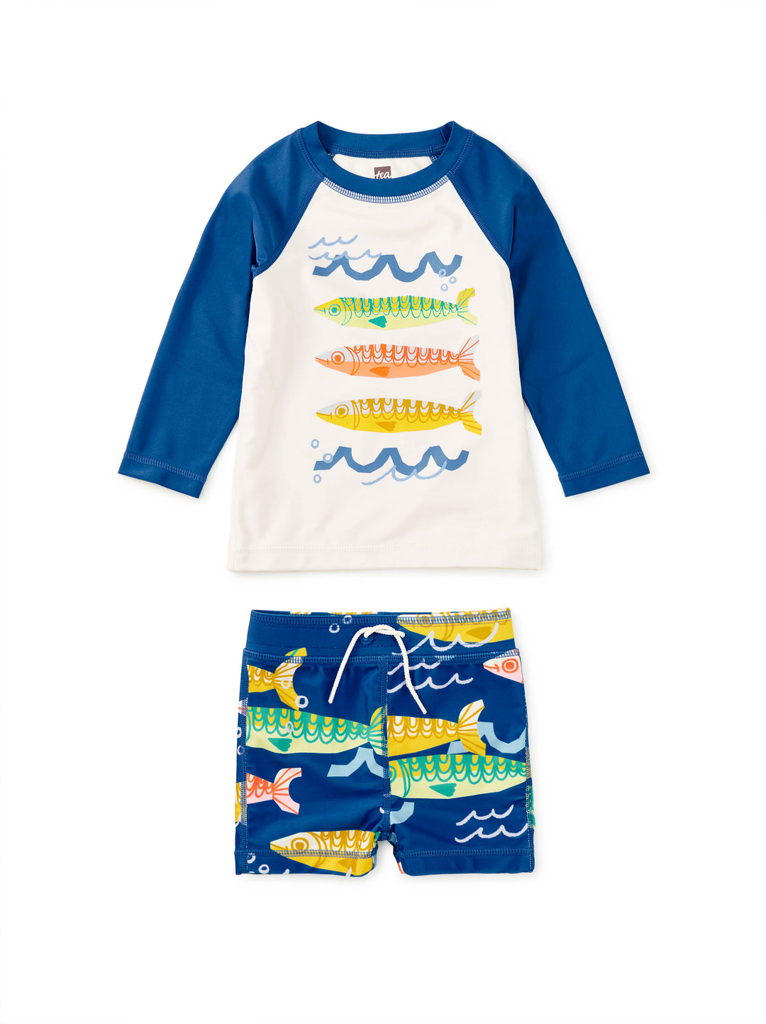 Tea Collection Rash Guard Baby Swim Set - Chalk