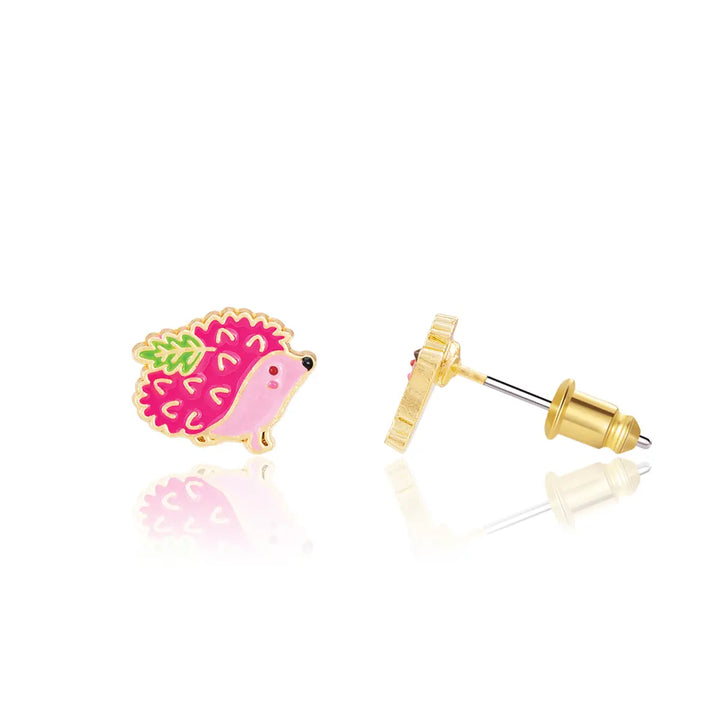 Girl Nation Prickly Pink Hedgehog Cutie Stud Earrings