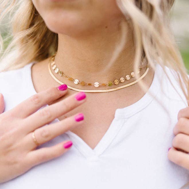 Mauve Jewelry Co. Chloe Gold Filled Coin Necklace