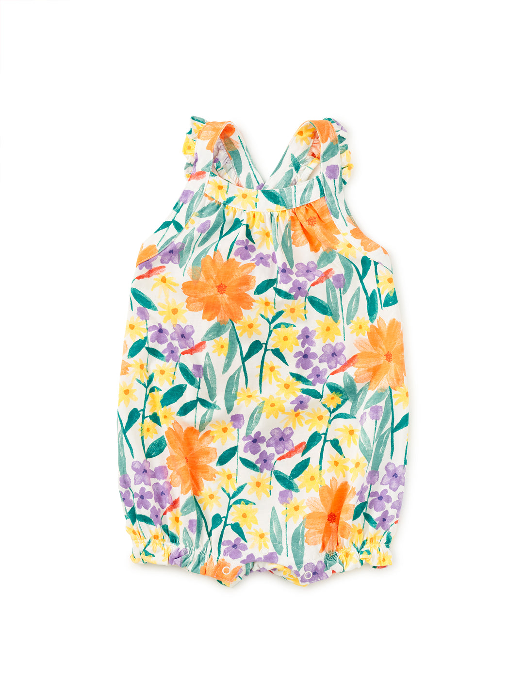 Tea Collection Cross Back Baby Romper - Watercolor Florals