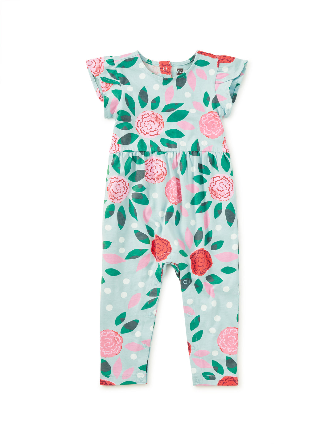 Tea Collection Tulip Sleeve Baby Romper - Spinning Carnations