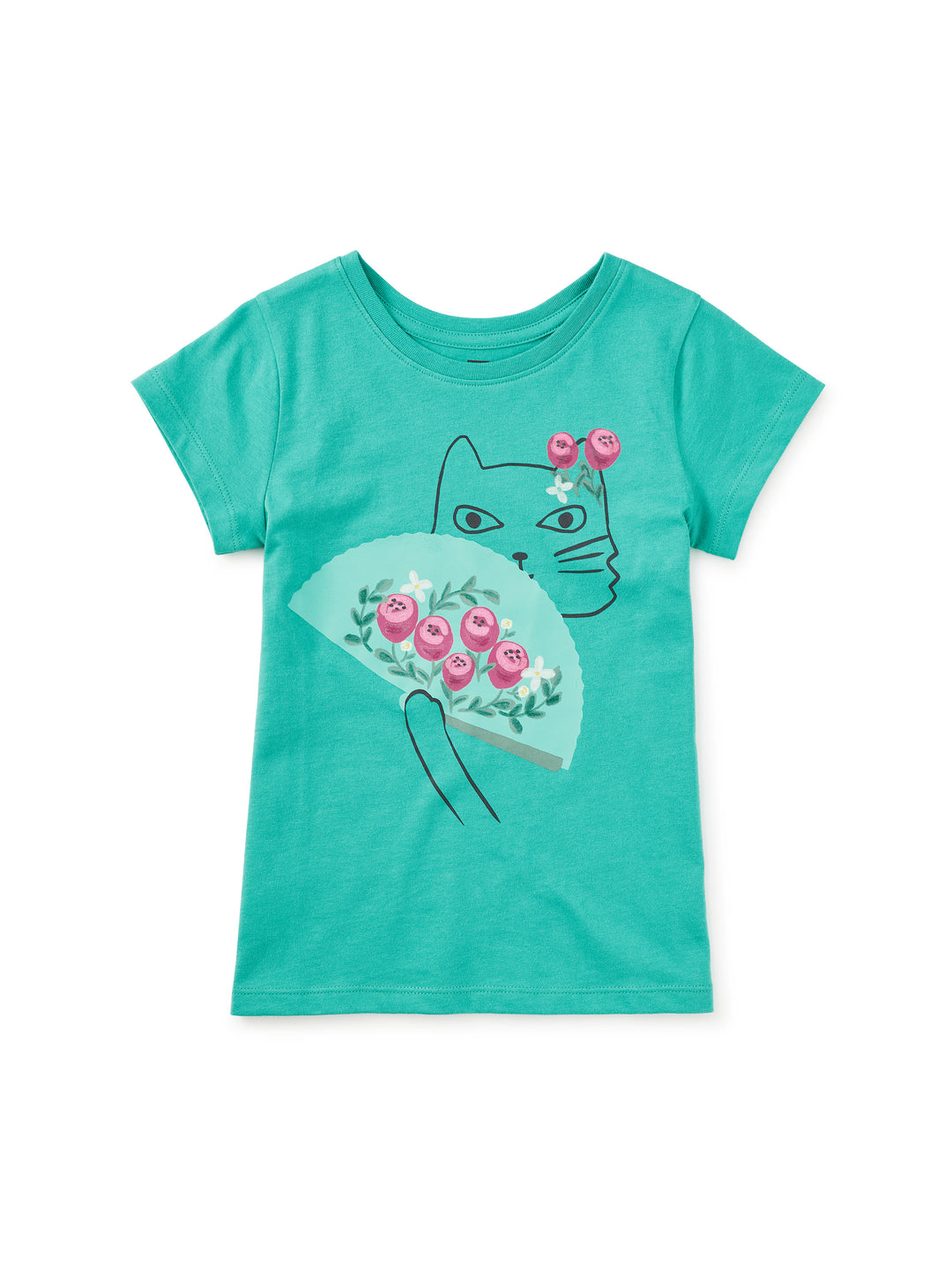 Tea Collection Flamenco Kitty Graphic Tee - Glaze Blue