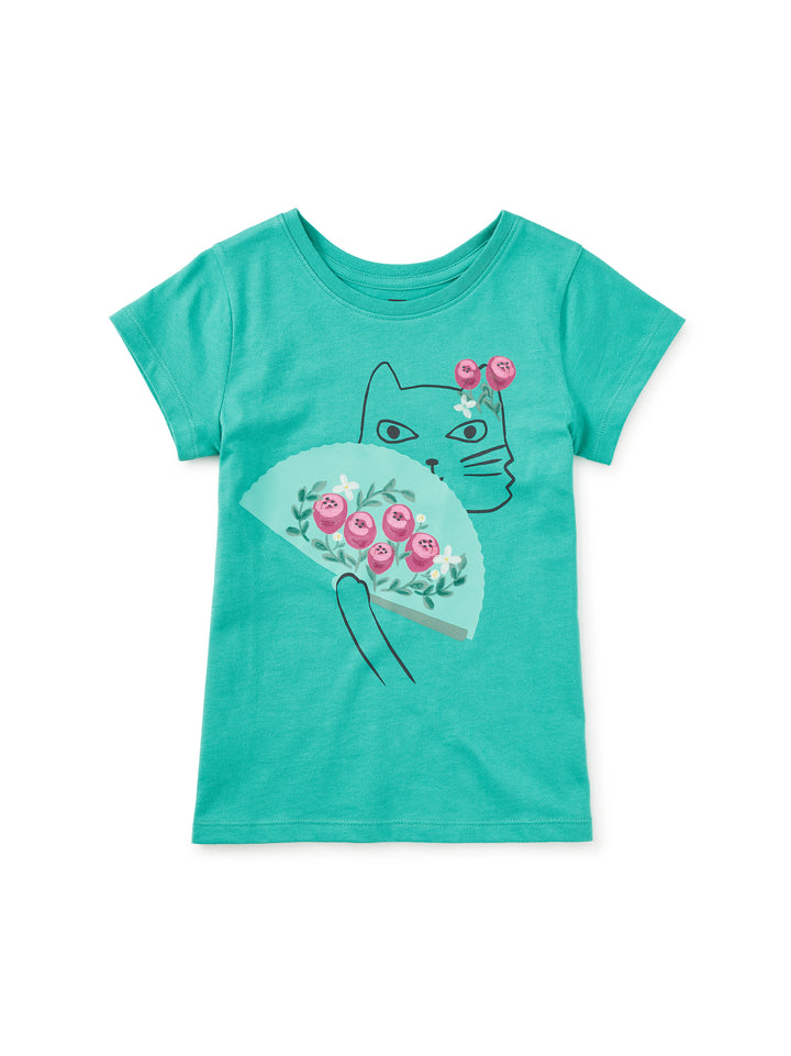 Tea Collection Flamenco Kitty Graphic Tee - Glaze Blue