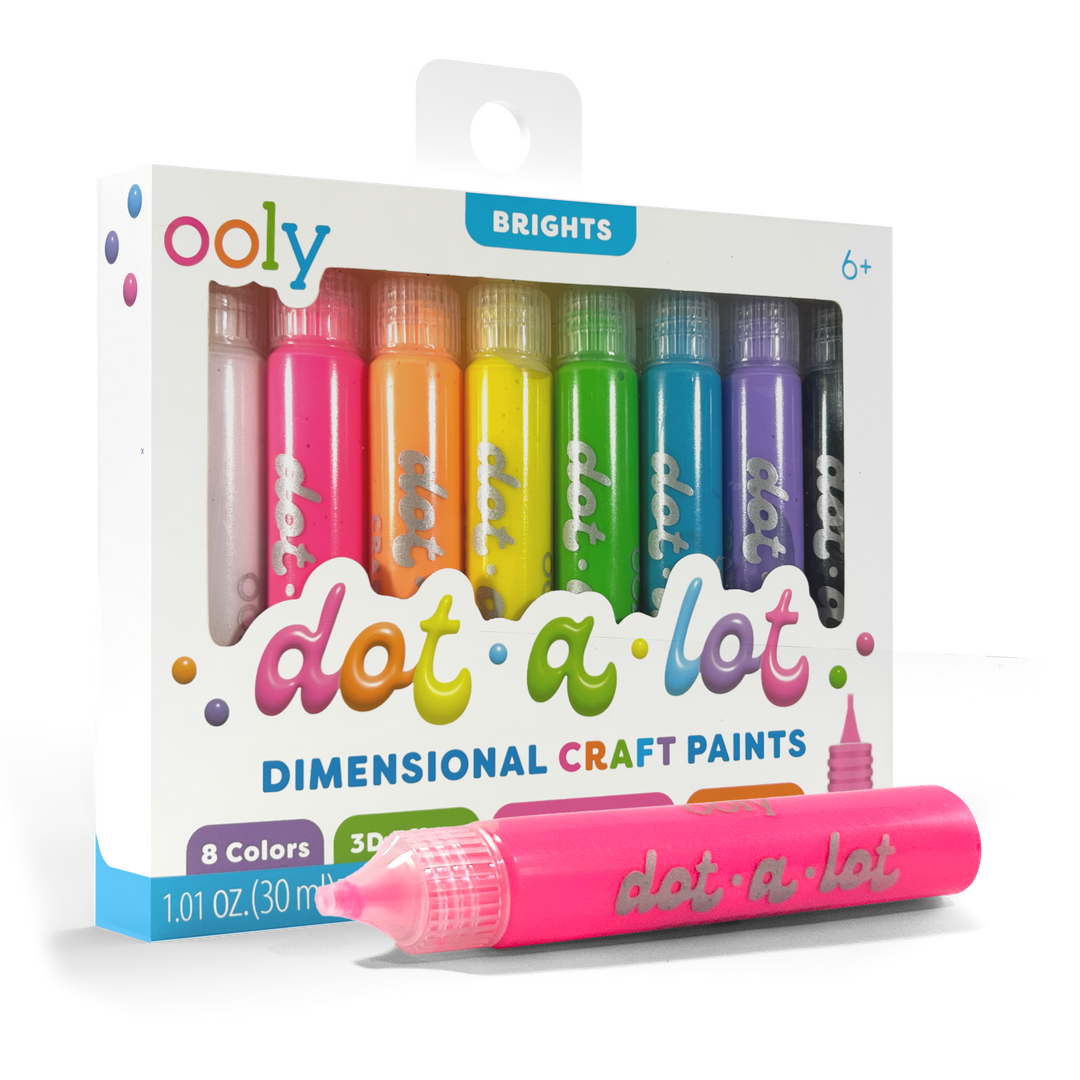 Ooly Dot-A-Lot Dimensional Craft Paint - Bright (Set of 8)