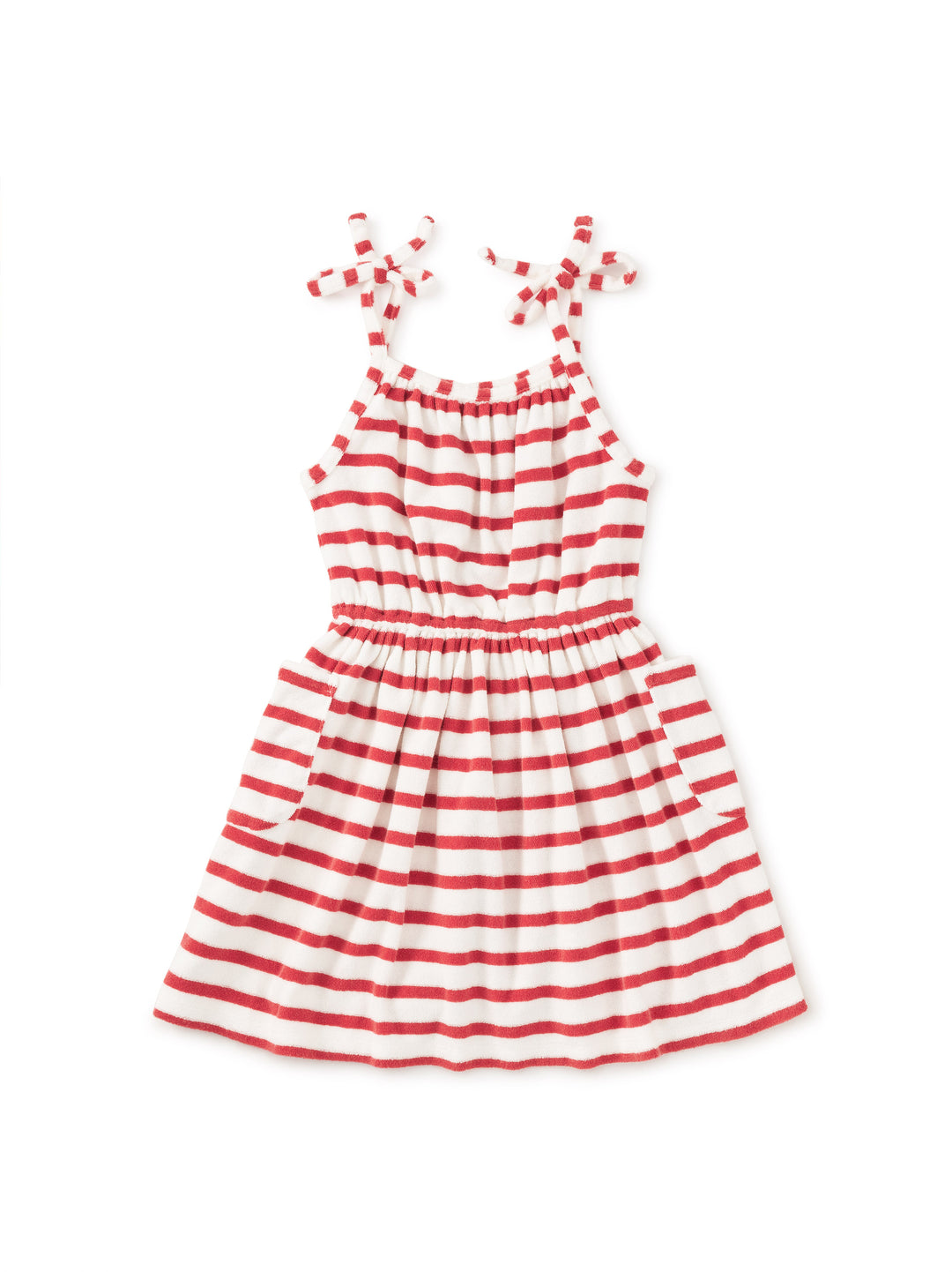 Tea Collection Terrycloth Tie Shoulder Twirl Dress - Pomme