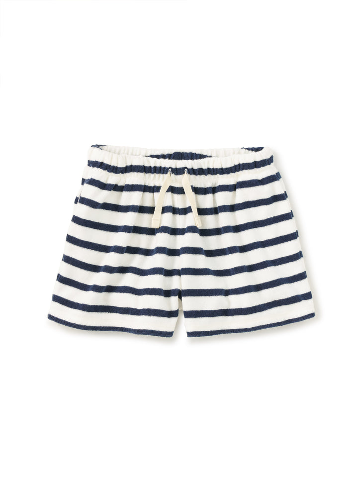Tea Collection Terrycloth Stripe Shorts - Naval Blue