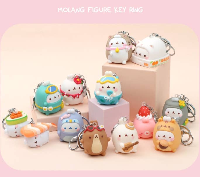 Molang Figure Keyring Bag Charms– Random Design