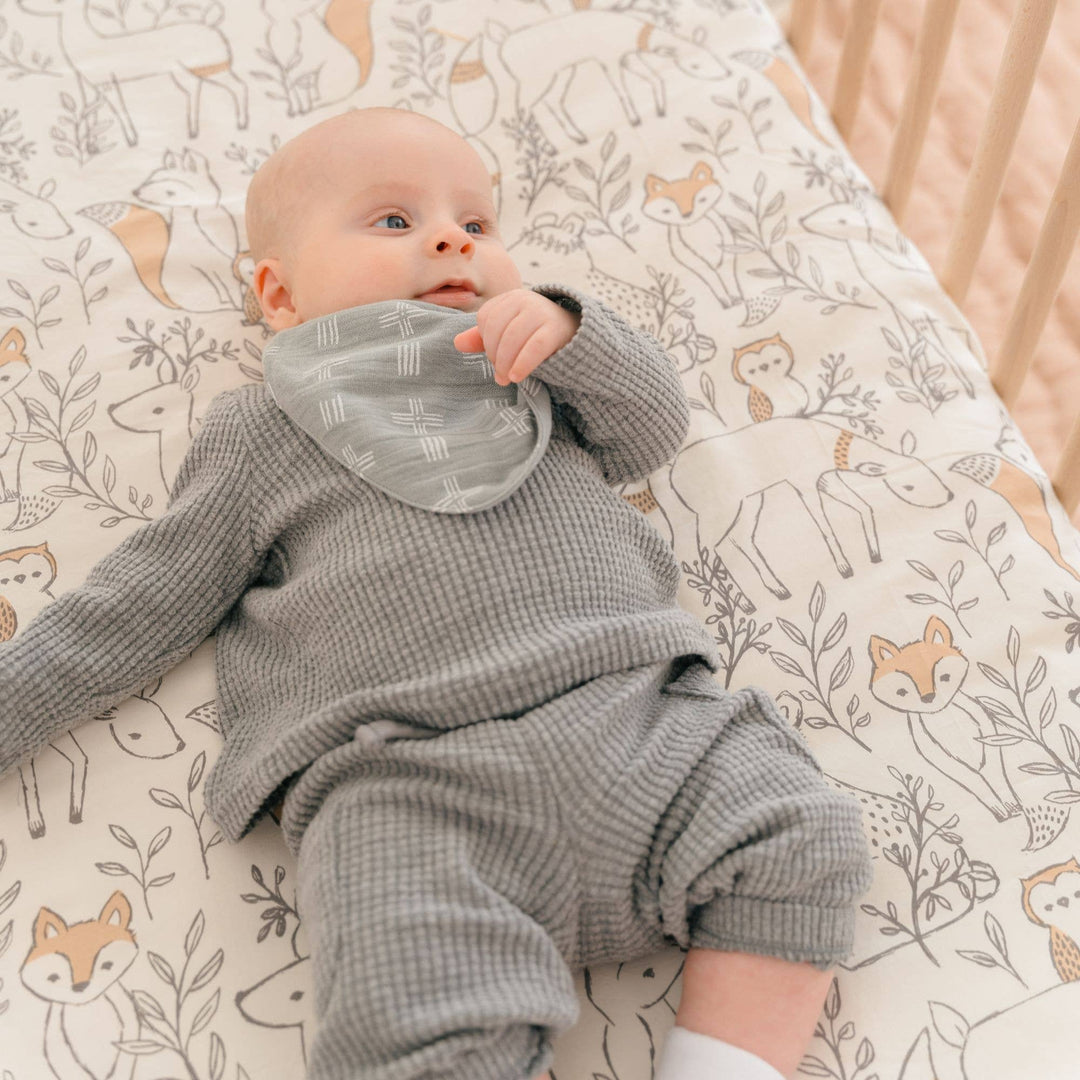 Crane Baby Crib Sheet - Ezra Woodland