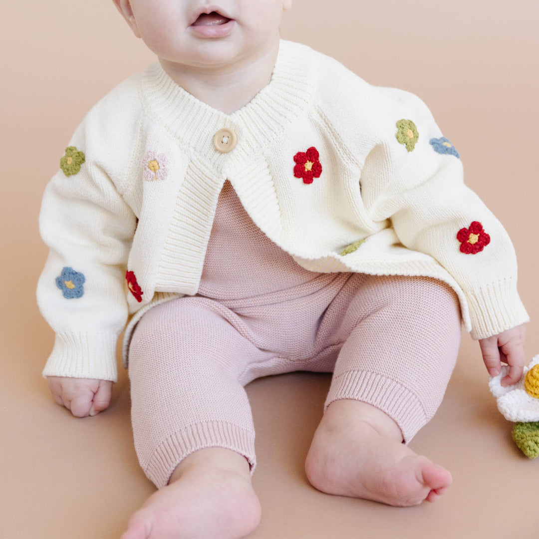 The Blueberry Hill Cotton Flower Cardigan