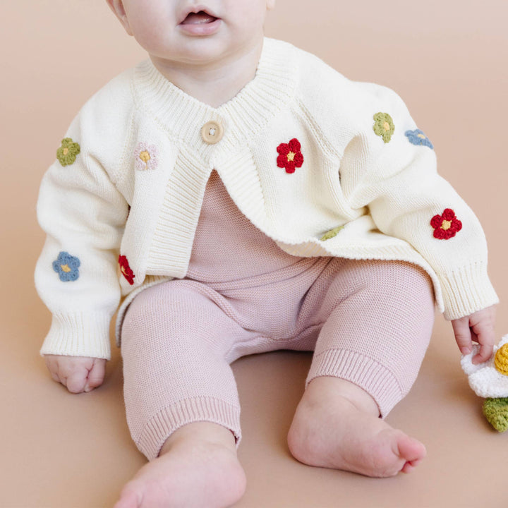 The Blueberry Hill Cotton Flower Cardigan