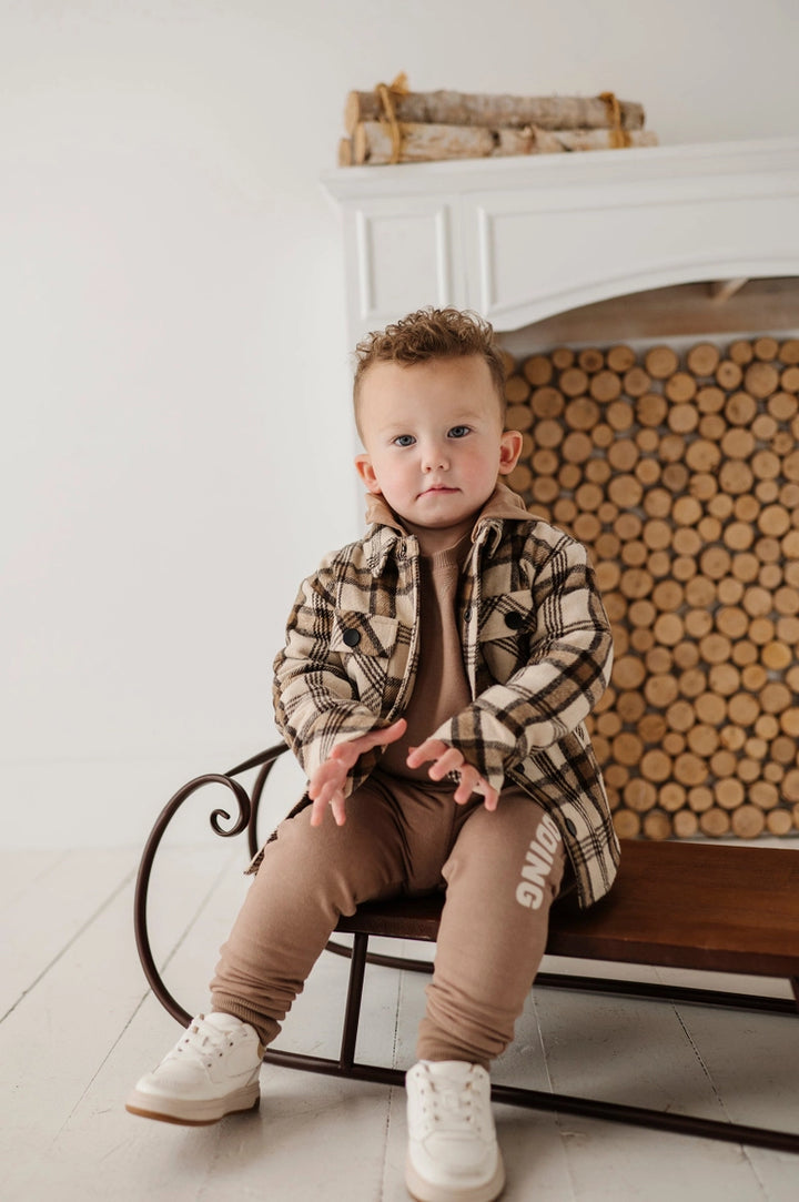Babysprouts Hooded Shacket - Desert Plaid