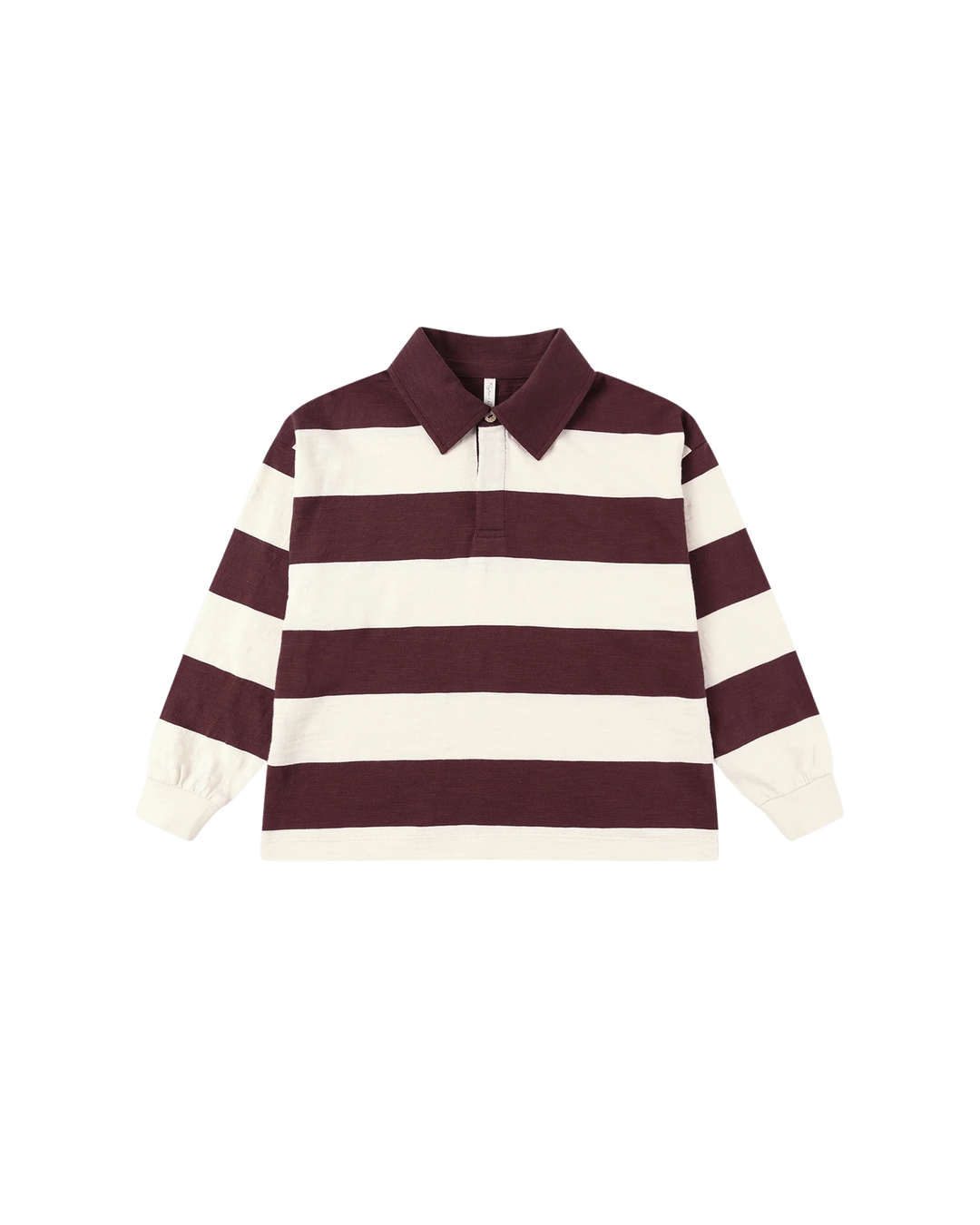 Rylee + Cru Rugby Polo - Burgundy Stripe