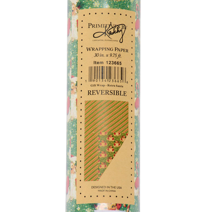 Primitives By Kathy Retro Santa Gift Wrap