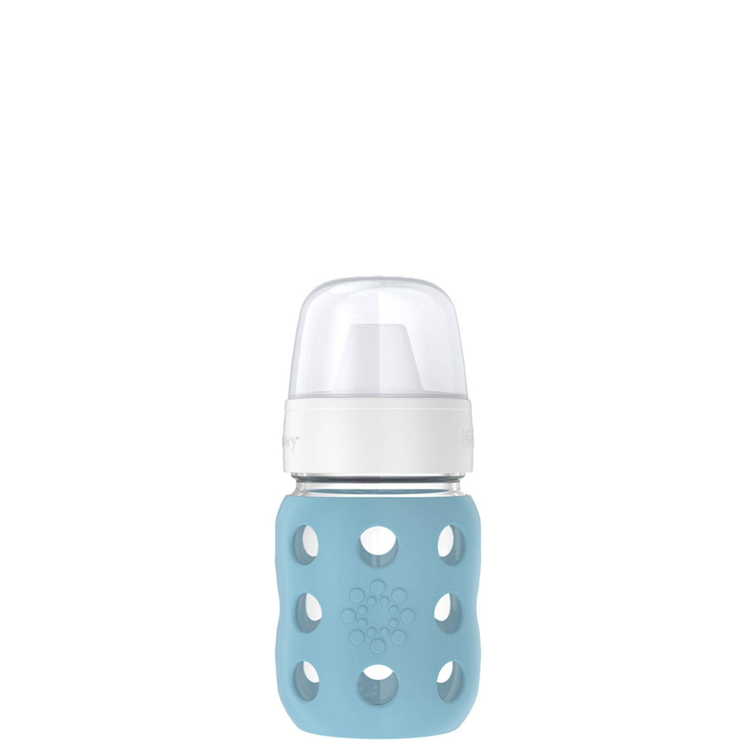 LifeFactory 8oz Glass Baby Bottle with Hard Sippy Spout