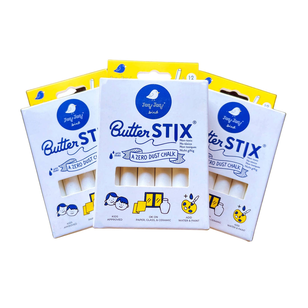 Jaq Jaq Bird ButterStix® Dustless Cream Chalk,Christmas Stocking Stuffer