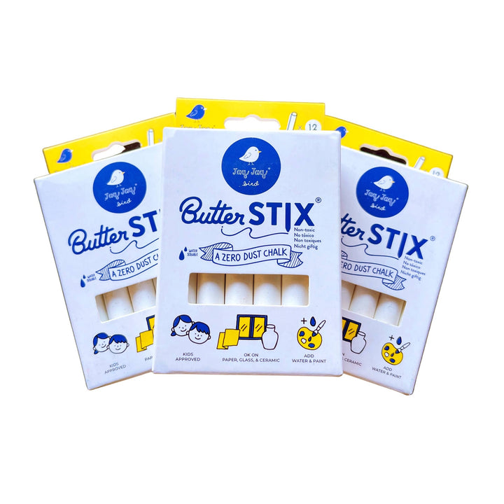 Jaq Jaq Bird ButterStix® Dustless Cream Chalk,Christmas Stocking Stuffer