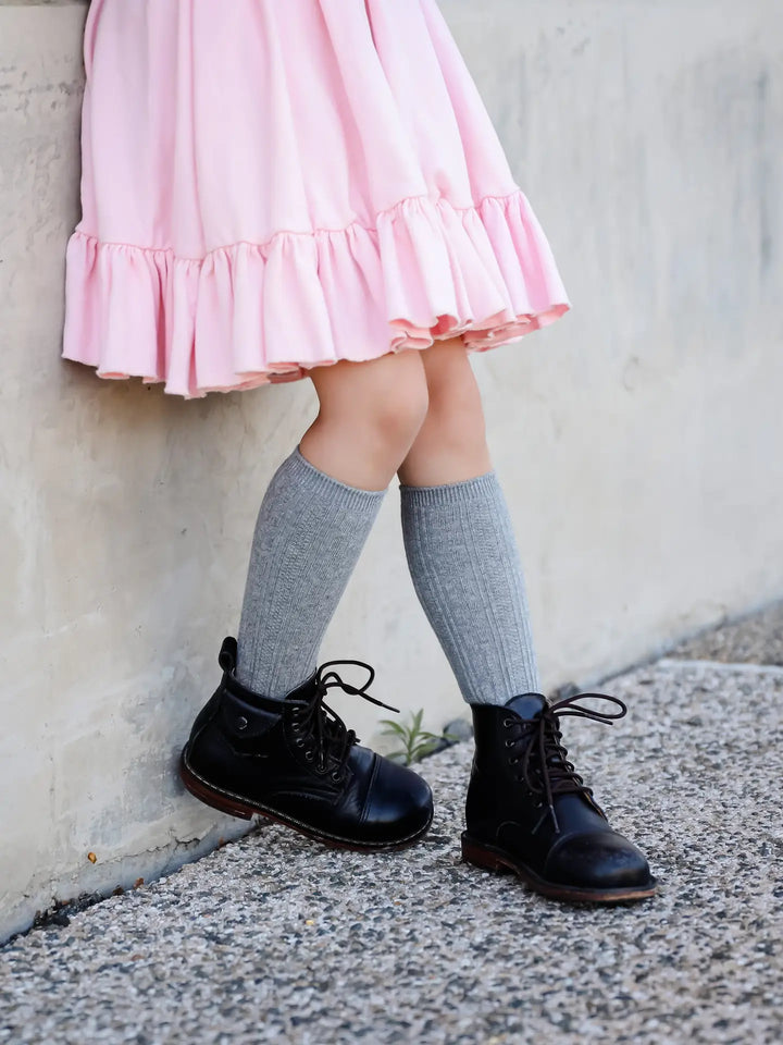 Little Stocking Co Neutral Cable Knit Knee High Socks