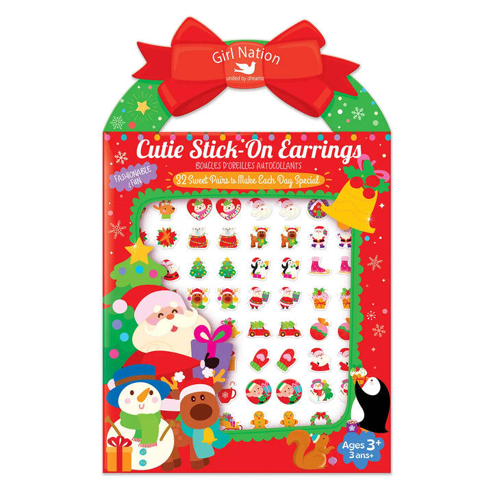 Girl Nation Cutie Stick-On Earrings Holly Jolly