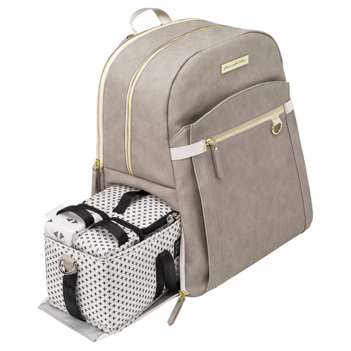 Petunia 2-in-1 Provisions Backpack - Matte Grey Leatherette