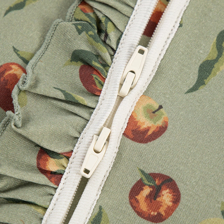 Milkbarn Organic Cotton Ruffle Footed Romper - Apple Orchard