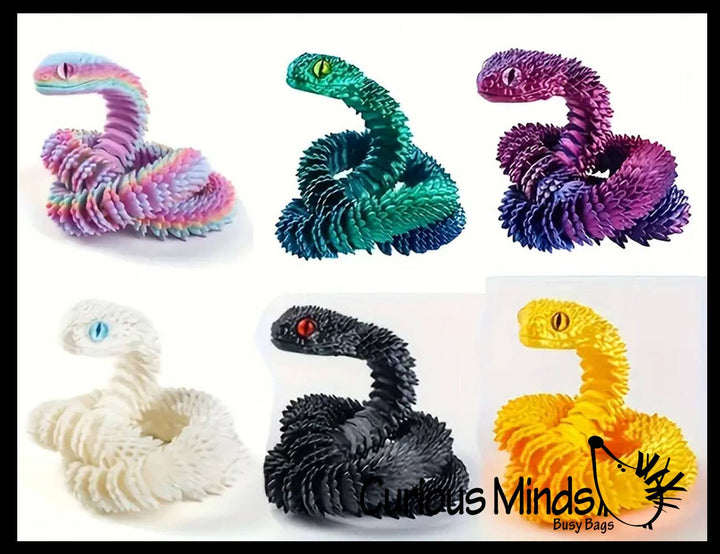Curious Minds Toys 3D Printed Large 12" Snake Wiggle Articulated Jointed Motion