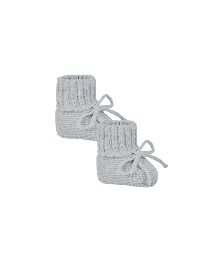Quincy Mae Knit Booties - Heathered Dusty Blue
