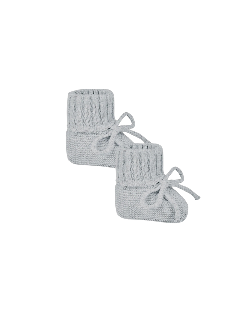 Quincy Mae Knit Booties - Heathered Dusty Blue