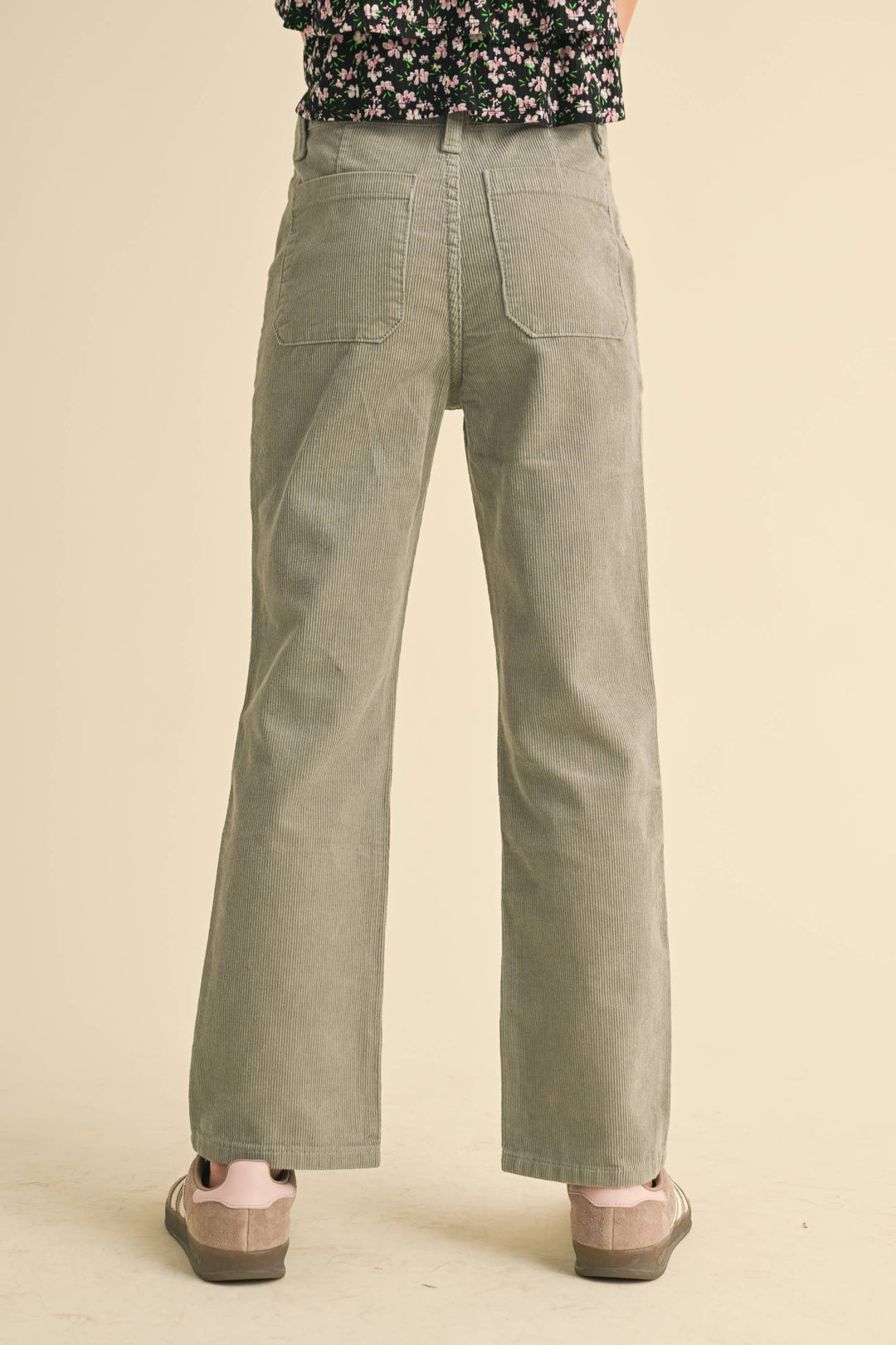 Heart And Arrow Straight Leg Corduroy Pants - Sage