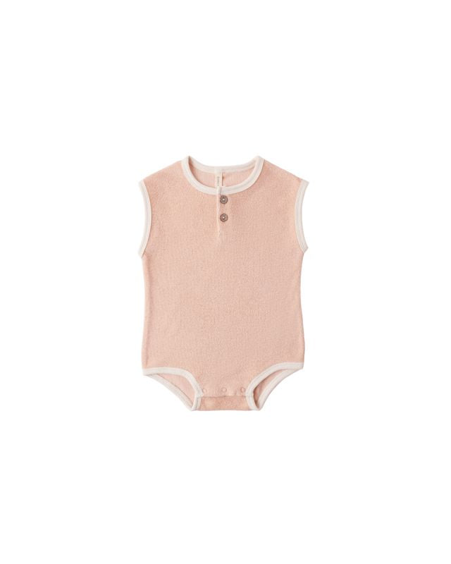 Quincy Mae Terry Cloth Romper - Melon