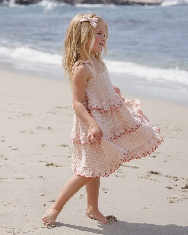 Rylee + Cru Ruffle Swing Dress - Petal Gingham