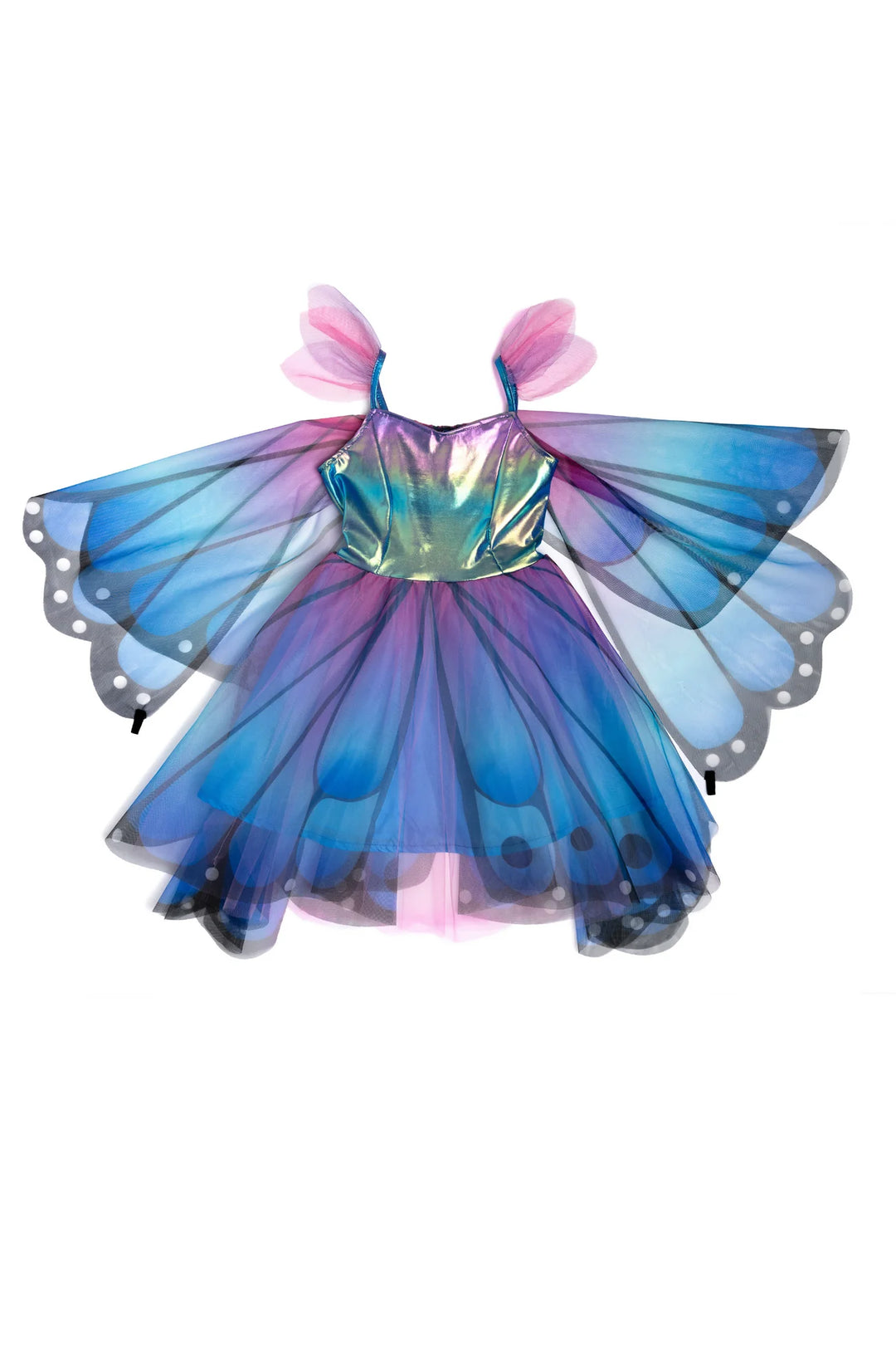 Great Pretenders Blue Butterfly Twirl Dress with Wings & Headband