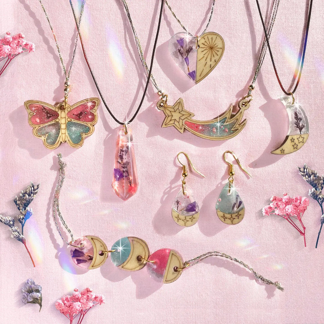 Bright Stripes Wish Craft Wood + Resin Charm Jewelry